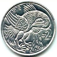 Пеликан на монете Сан-Марино в 2 лиры (1973)