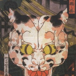 Изображение Бакенэко, составленное из кошек Ёсифудзи Утагавой на картине "Ведьма-кошка"