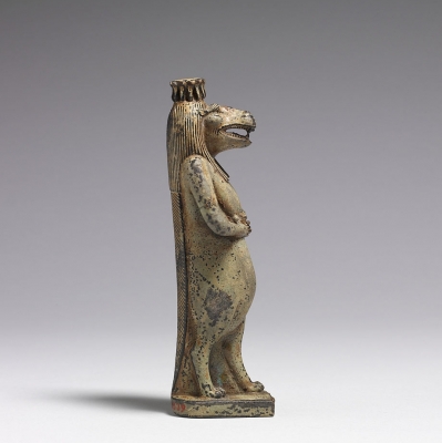 Богиня-гиппопотам (Таурт или Опет). Египетская фаянсовая статуэтка