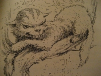 Чеширский кот. Иллюстрация Мервина Пика (Mervyn Peake), 1948