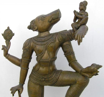 Бронзовая статуэка Варахи, вепреголовой аватары Вишну