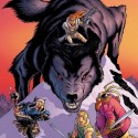 Фенрир на обложке комикса "Война трех" № 4 (издательство Marvel Comics)