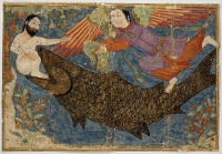 Иона и Кит. Миниатюра из рукописи Рашид ад-Дина "Джами‘ ат-таварих". Иран, XIV век