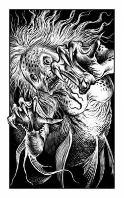 Водяная ведьма. Иллюстрация Мартина МакКены к книге "Вой оборотня" из серии "Fighting Fantasy"