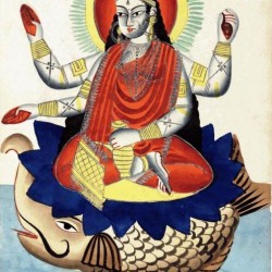 Богиня Ганга на макаре. Картинка XIX века из Калькутты