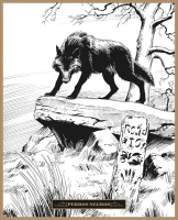 Черный пёс. Иллюстрация Клаудио Санчеса Вивероса