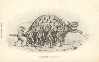 Праздничное чучело Тараска на французской фотокарточке 1900 года