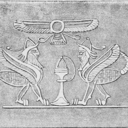 Оттиск ассирийской печати с изображением пары гиртаблилу — людей-скорпионов