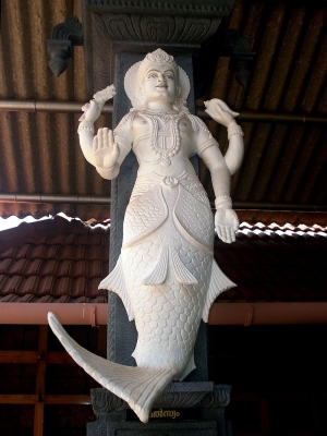 Скульптурное изображение первой аватары Вишну — русалкообразной Матсьи