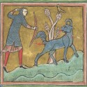 Бонакон. Рочестерский бестиарий. (Royal 12 F XIII, fol. 16r.)