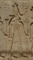 Бараноголовый бог Банебджадет. Фрагмет древнеегипетской стеллы