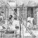 Духi — насельнiкi сядзiбы. Малюнак