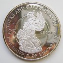 The Griffin of Edward III. Монета в 20 крон Тёркс и Кайкос (1978)
