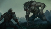 Волколак на иллюстрации Юрия Чемезова к игре "Ведьмак III"