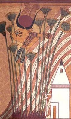 Богиня Хатор (или, возможно, Мехурт) в облике коровы. Папирус Ани (фрагмент)