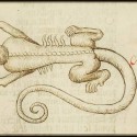 Крокодил. Рукопись Национальный библиотеки Нидерландов (KB, 128 C 4, fol. 96v.)