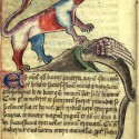 Дракон прячется в нору от пантеры. Илюстрация бестиария Энн Уолш (Bestiary of Anne Walsh)