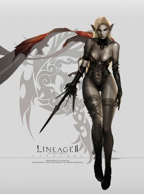 Темная эльфийка, иллюстрация (концепт-арт) к игре Lineage2