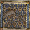 Пеликан, кормящий птенцов. Рукопись музея Гетти в Лос-Анджелесе (MS. Ludwig XV 3, fol.72r.)
