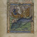 Моряки и кит (аспидохелон). Рукопись музея Гетти в Лос-Анджелесе (MS. Ludwig XV 3, fol.89v.)