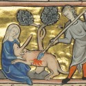 Охотник убивает единорога. Рукопись музея Гетти в Лос-Анджелесе (MS. Ludwig XV 4, fol.85v.)
