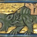 Гидрус убивает крокодила. Рукопись музея Гетти в Лос-Анджелесе (MS. Ludwig XV 4, fol.88v.)