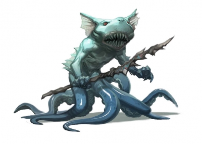 Гриндилоу. Иллюстрация Эндрю Хоу к бестиарию Pathfinder