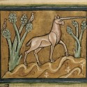 Единорог (monoceros). Рочестерский бестиарий (Royal 12 F XIII, fol. 21r.)