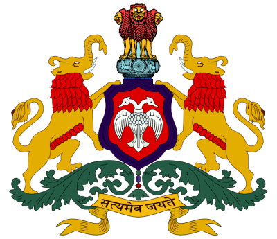 Герб индийского штата Карнатака с двухголовой птицей Гандаберундой