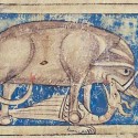 Битва слона и дракона. Рукопись Британской библиотеки (MS Sloane 3544, fol. 35v.)