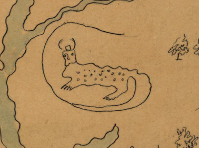Пиаса. Схематичное изображение на карте Жана-Батиста-Луи Франклина