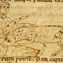 Единорог, дева и охотник. Рукопись Британской библиотеки (MS Stowe 1076, fol. 2r.) 