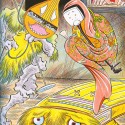 Бива-бокубоку, кото-фурунуси и сями-тёро. Иллюстрация Тацуи Морино