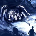 Акромантул и юные волшебники. Иллюстрация к книгам Дж.К.Роулинг