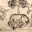 Asp (как лев) из рукописи Британской библиотеки (Royal MS 2 B. vii)