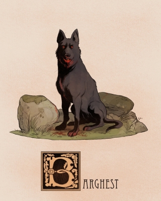 Баргест. Иллюстрация Натана Андерсона (Nathan J. Anderson, "Deimos-Remus")