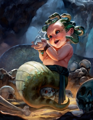Маленькая Медуза. Иллюстрация Вики Панжесту из серии "Baby Bestiary"