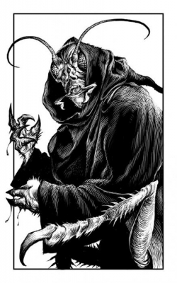 Таракан-монах. Иллюстрация Мартина МакКены к книге "Вой оборотня" из серии "Fighting Fantasy"