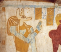 Белоголовый бог-волк Упуаут. Фрагмент росписи гробницы Па Нентви (Pa Nentwy)