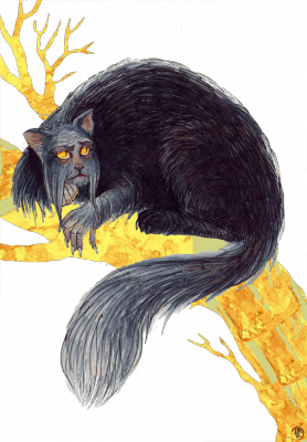 Кот Баюн. Иллюстрация Лидии Магоновой (Ink-Yami)