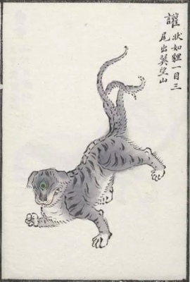 Хуань. Цветная перерисовка иллюстрации "Каталога гор и морей", период династии Цин
