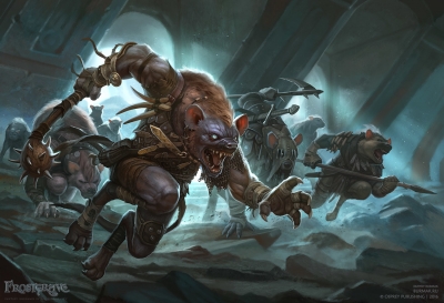 Гноллы. Иллюстрация Дмитрия Бурмака к сеттингу Frostgrave: Into the Breeding Pits
