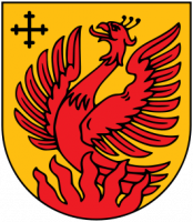 Феникс на гербе латышского города Дагда 