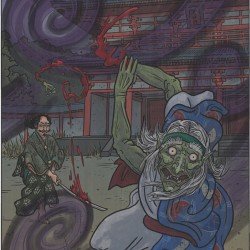 Ибараки-додзи. Иллюстрация Мэтью Мэйера к книге "Ночной парад сотни демонов"