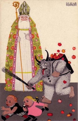 Открытка с изображением Крампуса, 1911 год