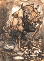 Мангус на иллюстрации Николая Кочергина к монгольской сказке "Батор-Седкилту"