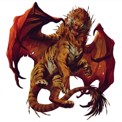 Мантикора. Иллюстрация Анны Подедворной к бестиарию сеттинга Pathfinder