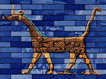 Мушуссу. Рисунок барельефа на воротах храма богини Иштар в Вавилоне