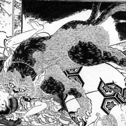Кошка Набэсимы нападает на госпожу О-Тоё
