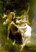 Нимфы и сатир. Картина Адольфа Вильяма Бугро (1873)